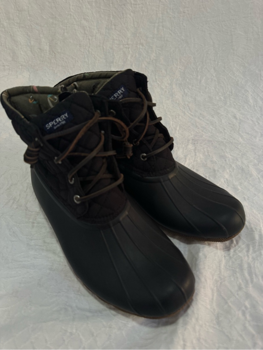 Sperry Black and Brown Lace-Up Men’s Rain & Snow Boots